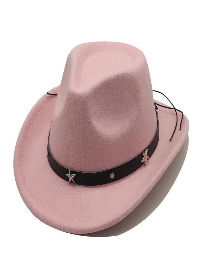 Willheoy 3 Pcs Kids Cowboy Hat Cowgirl Hat for Girl Boys Cowboy Hat with Buckle Belt Wide Brim Fedora Hat Dress Up Costume - Image 4